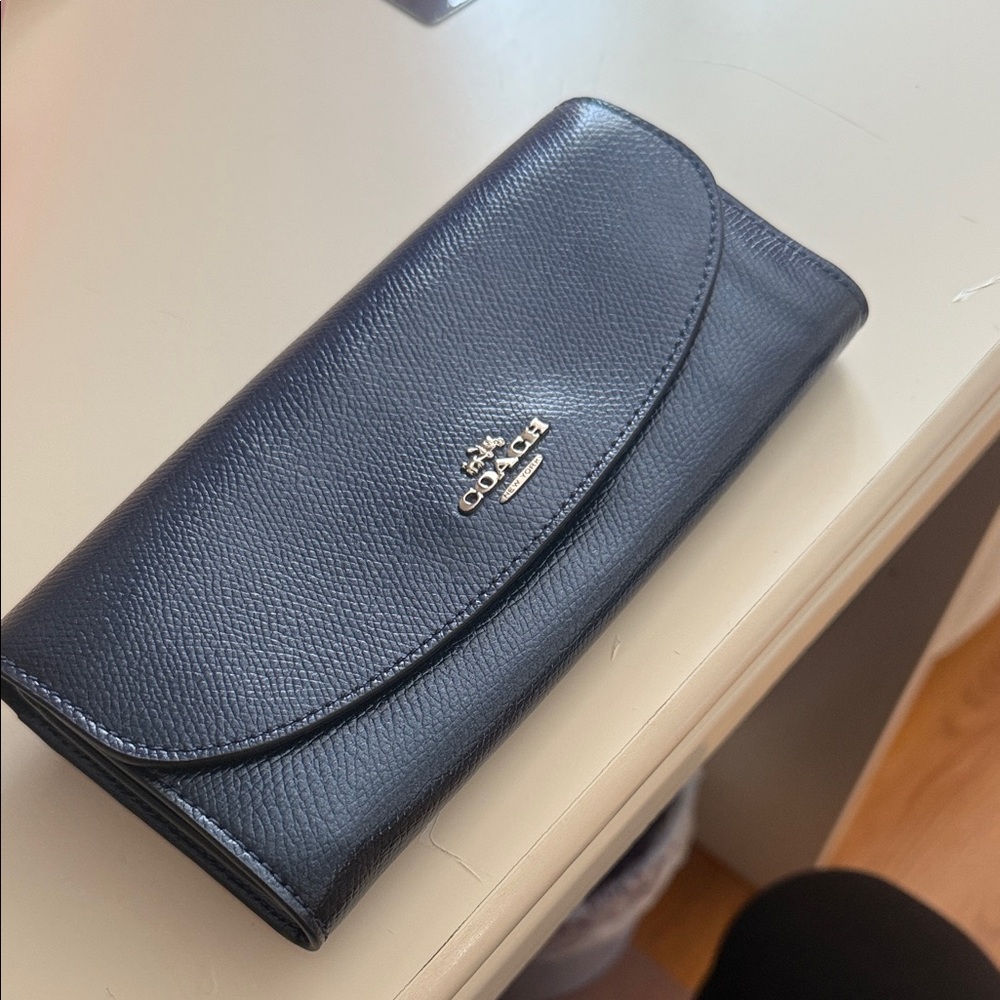 Coach Midnight Blue Leather Wallet